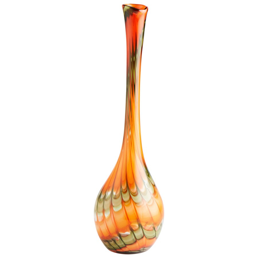 Long neck Orange Glass Vase - The Nifty Decor