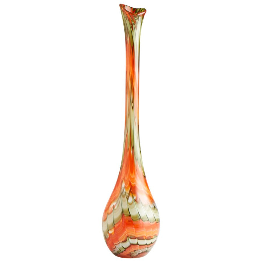 Long neck Orange Glass Vase - The Nifty Decor