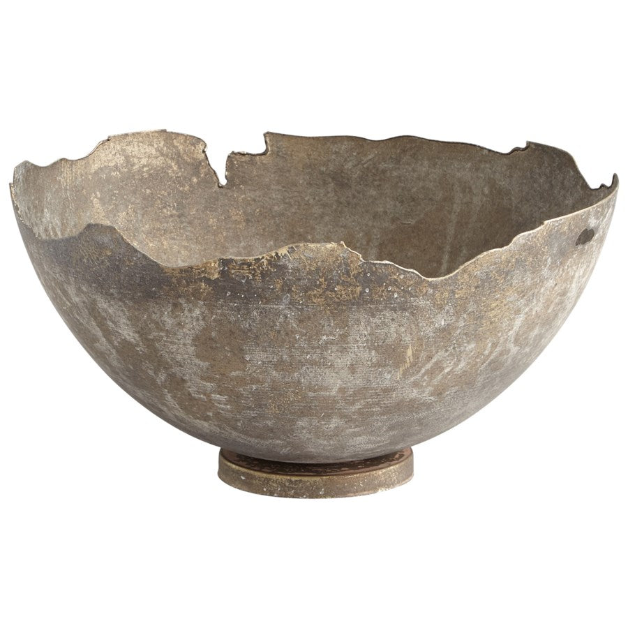 Whitewashed Iron Bowl - The Nifty Decor