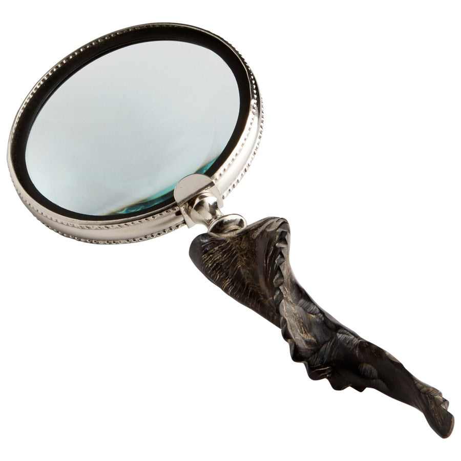 Brass and horn magnifying glass sculpture - The Nifty Decor