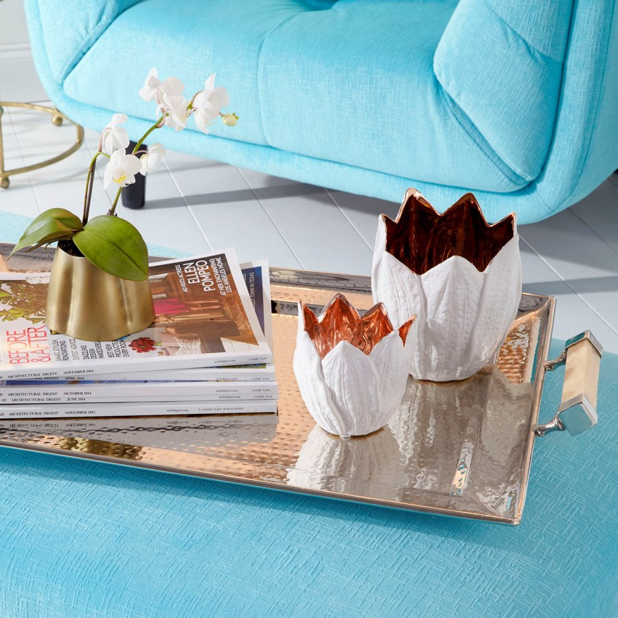 Stainless steel and brass tray - The Nifty Decor