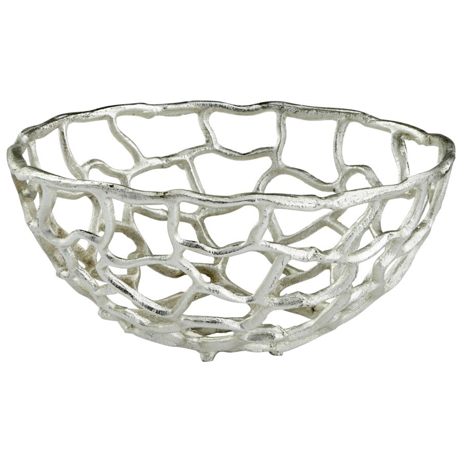 Open work Silver Aluminum Bowl - The Nifty Decor