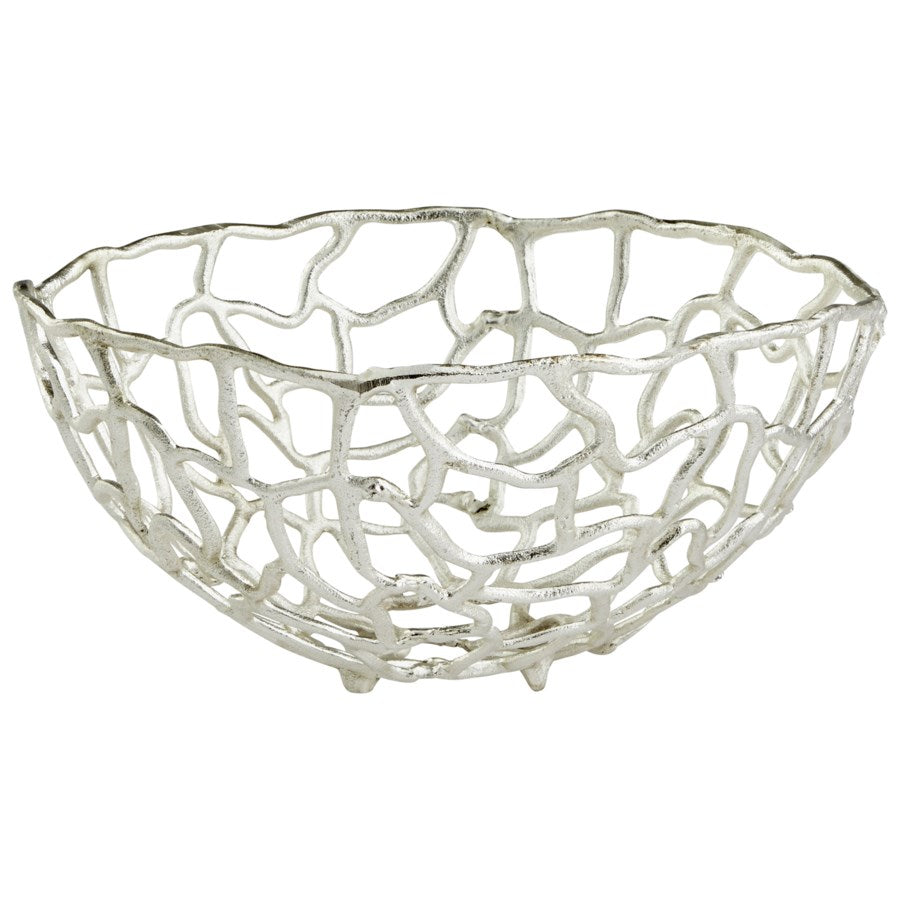 Open work Silver Aluminum Bowl - The Nifty Decor