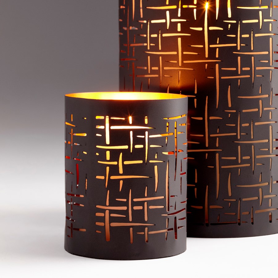 Cross Hatched Candleholder - The Nifty Decor