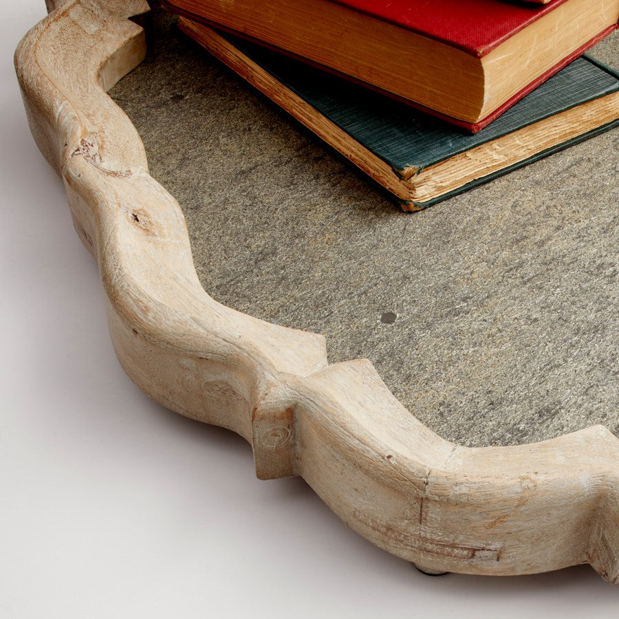 Wood and stone finish tray - The Nifty Decor