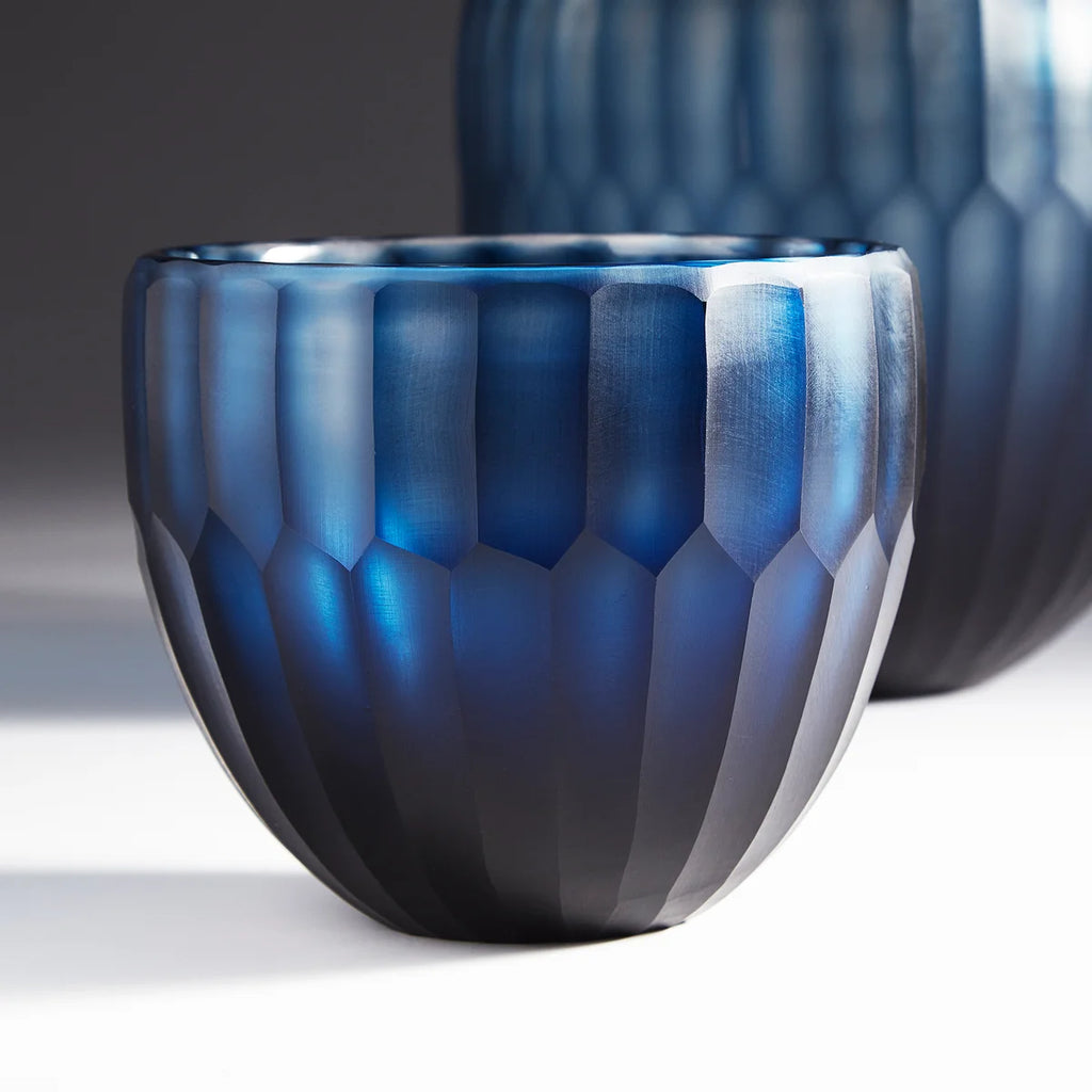 Tulip Blue Glass Bowl - Bombay Mercantile