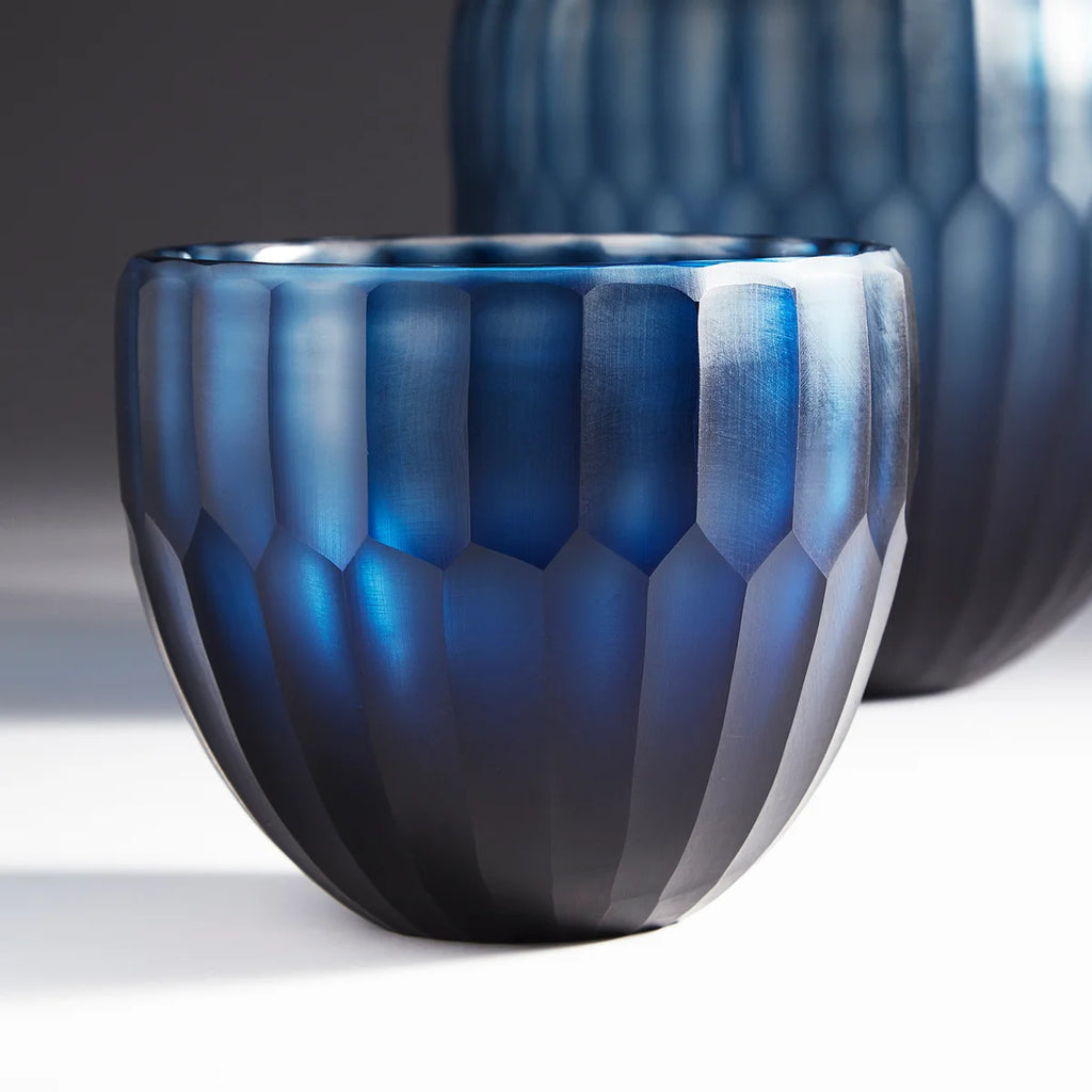 Tulip Blue Glass Bowl - Bombay Mercantile