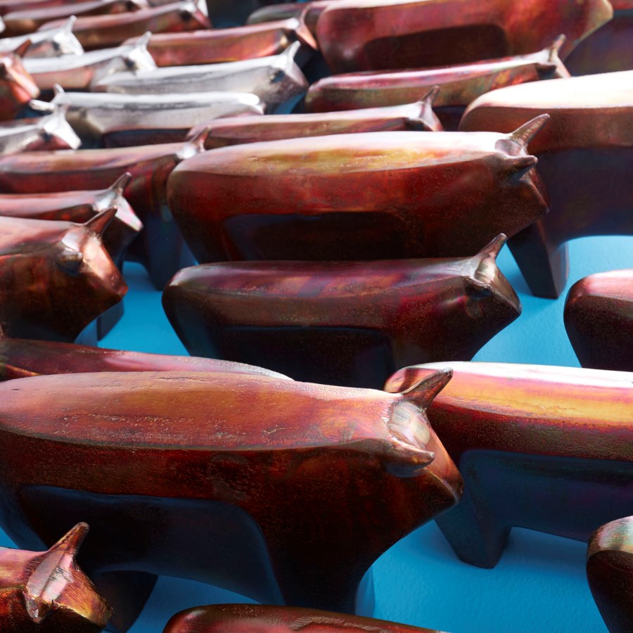 Shimmering Bovinity Sculpture - The Nifty Decor