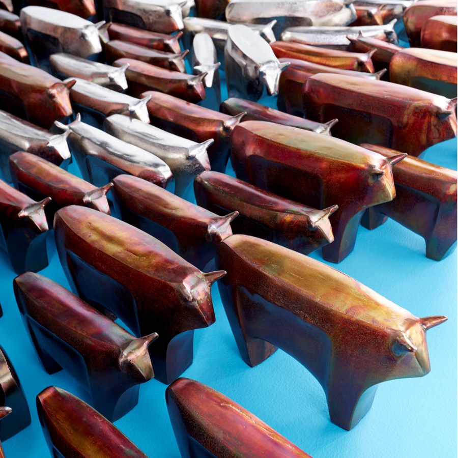 Shimmering Bovinity Sculpture - The Nifty Decor