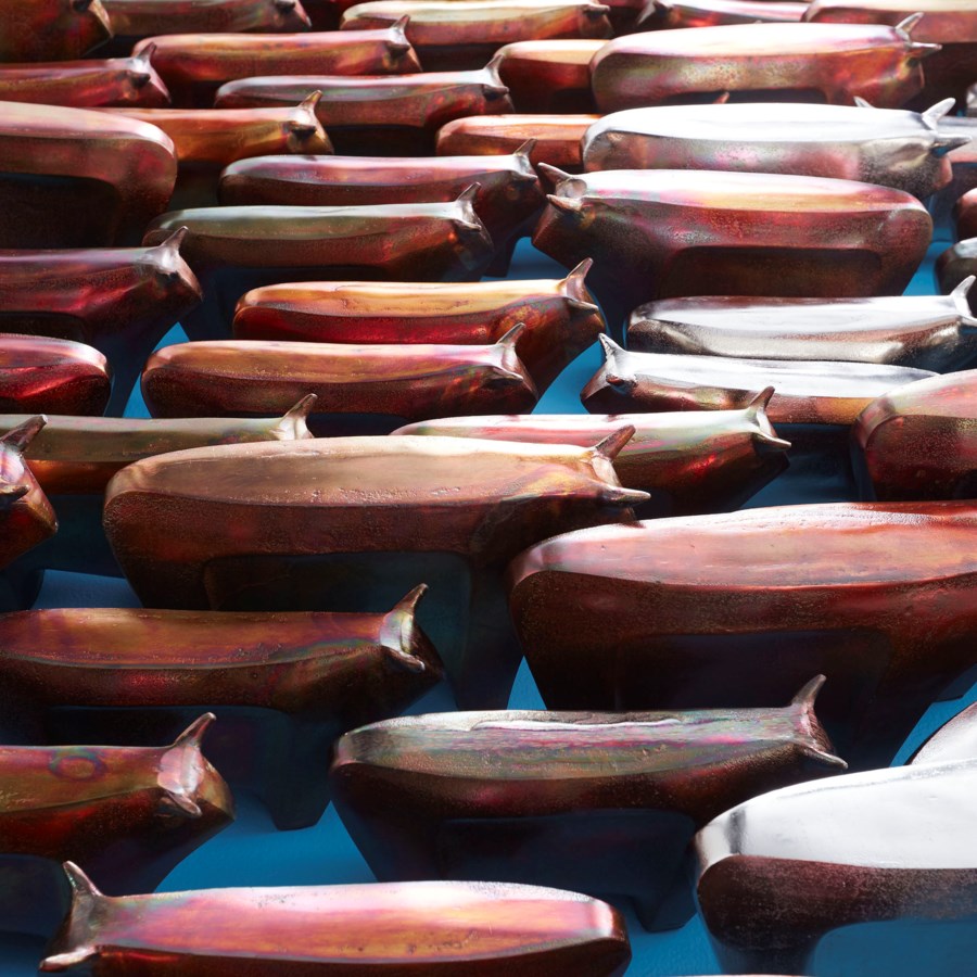 Shimmering Bovinity Sculpture - The Nifty Decor