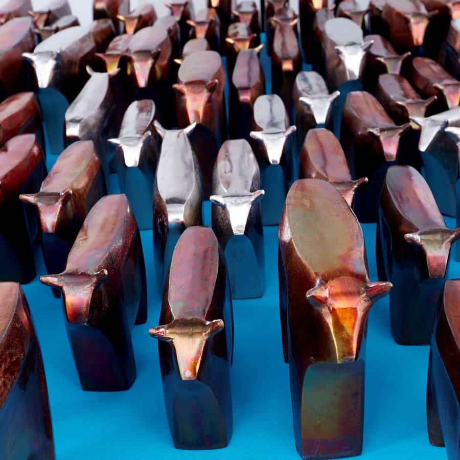 Shimmering Bovinity Sculpture - The Nifty Decor