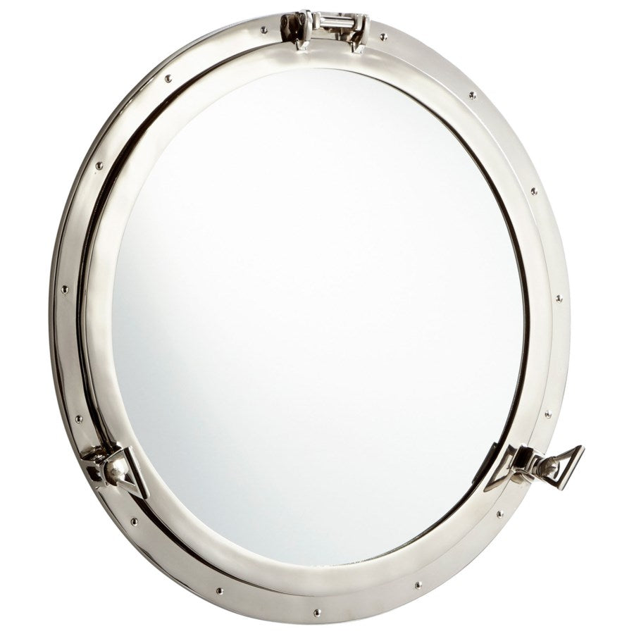 Nickel finish porthole mirror - The Nifty Decor