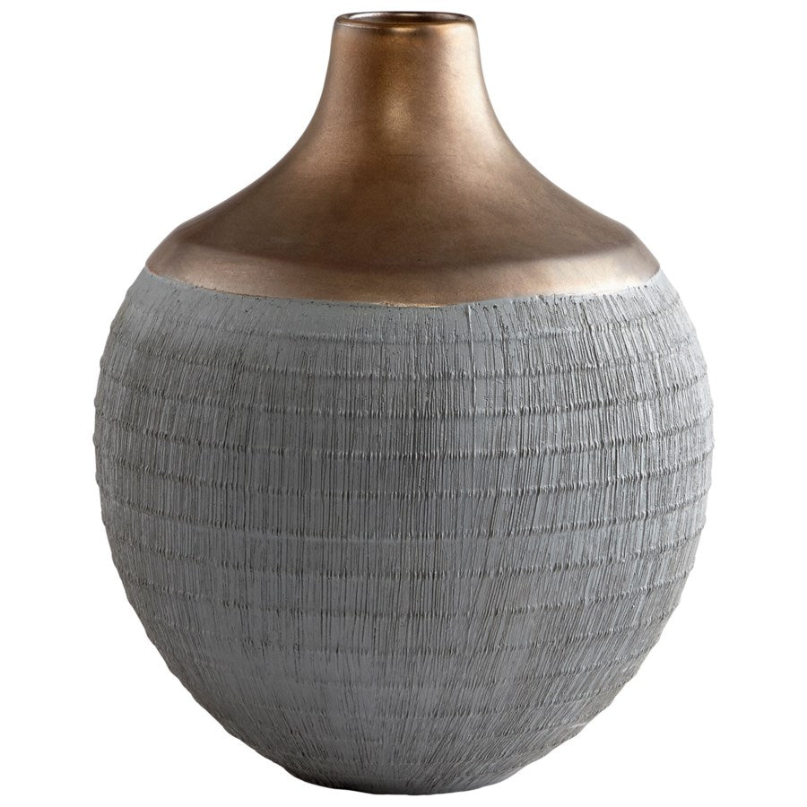 Charcoal Grey and Bronze finish Vase - The Nifty Decor