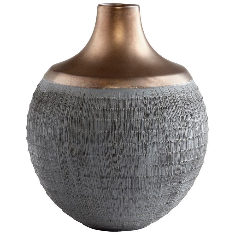 Charcoal Grey and Bronze finish Vase - The Nifty Decor
