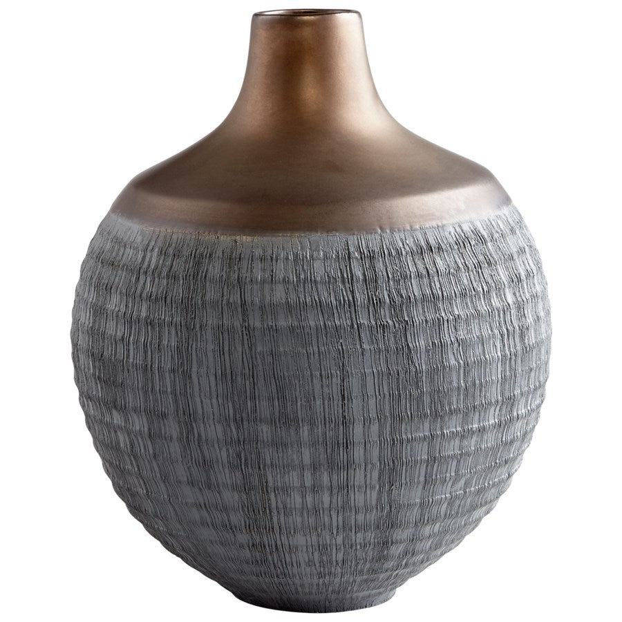 Charcoal Grey and Bronze finish Vase - The Nifty Decor