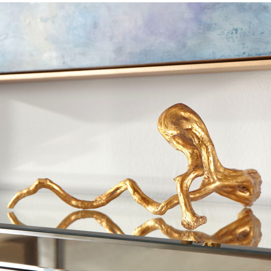 Golden Dried Branch sculpture - The Nifty Decor