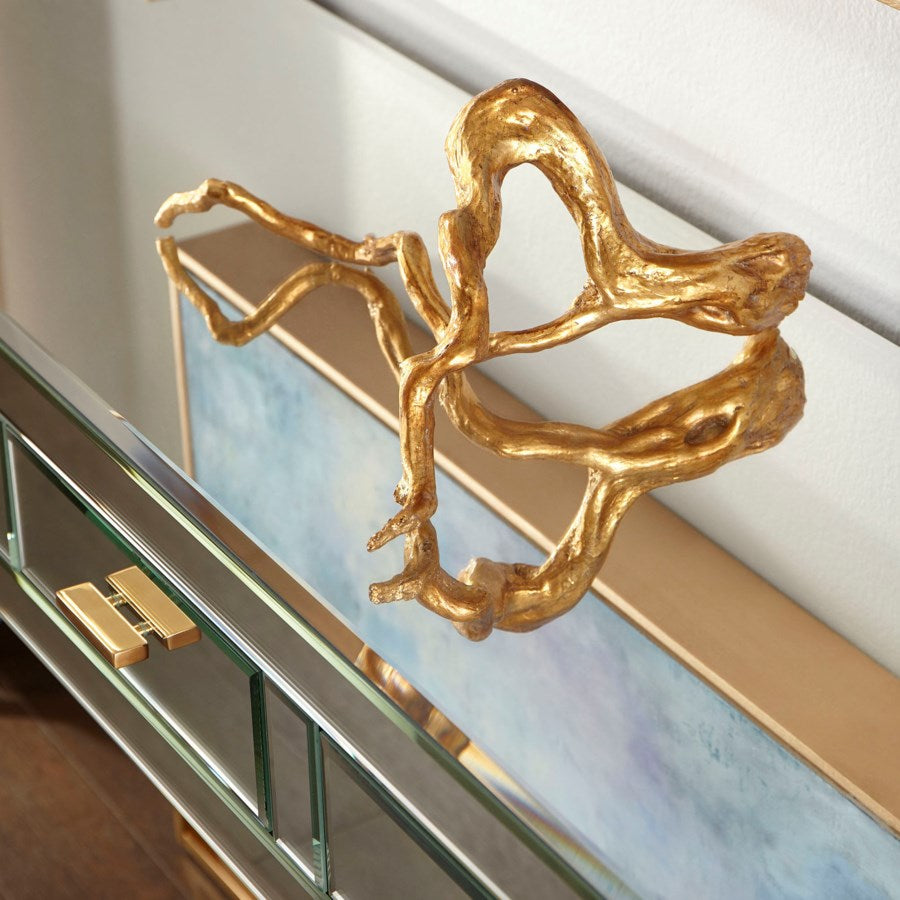 Golden Dried Branch sculpture - The Nifty Decor