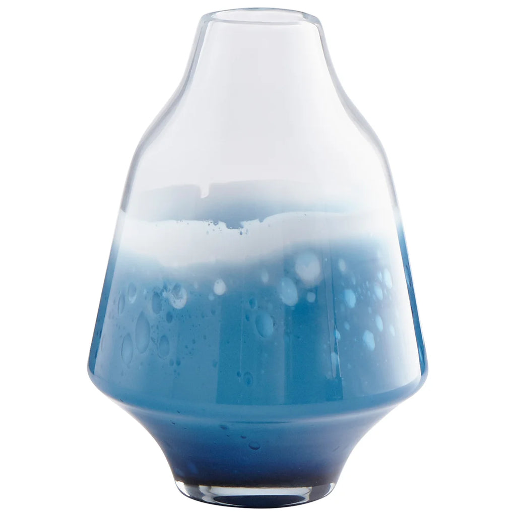 Clear and Cobalt Vase - Bombay Mercantile