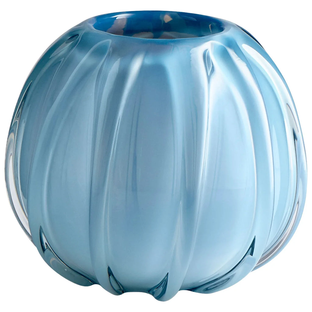 Chill Blue Glass Vase - Bombay Mercantile