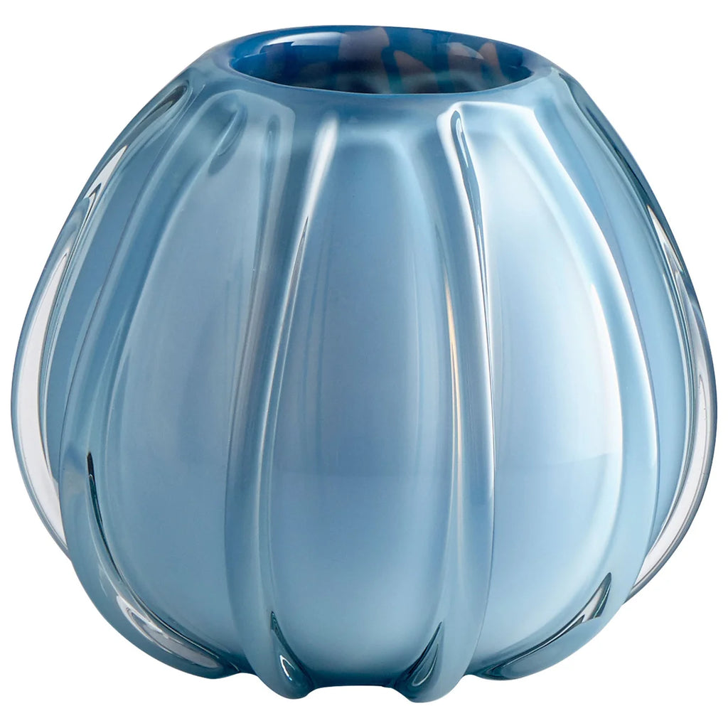 Chill Blue Glass Vase - Bombay Mercantile