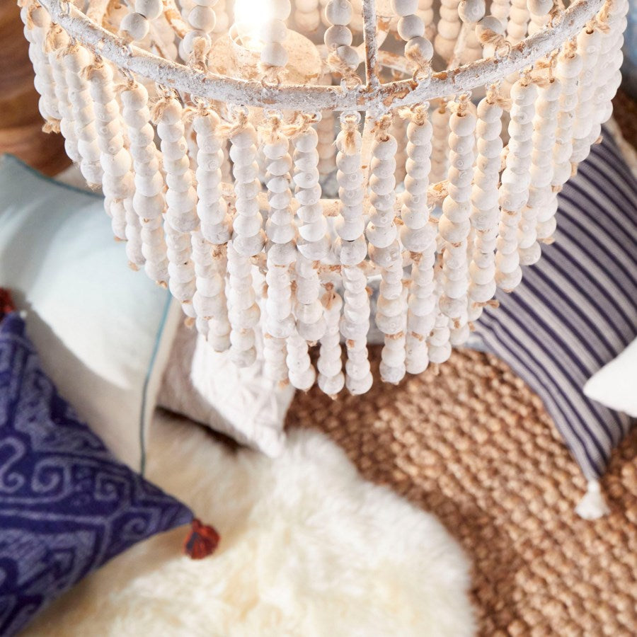 Three-light white wash pendant light - The Nifty Decor