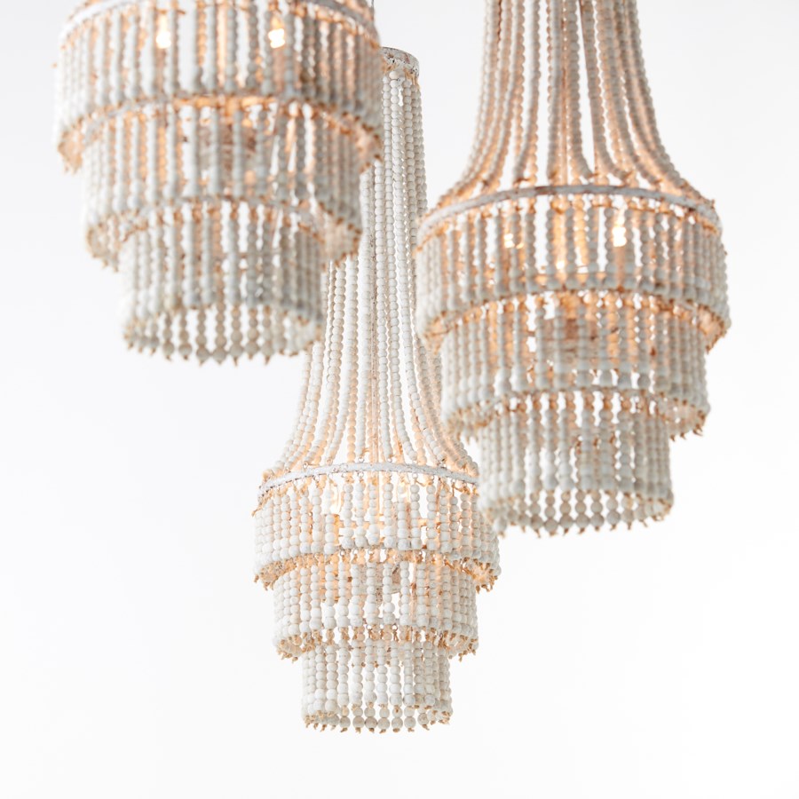 Three-light white wash pendant light - The Nifty Decor