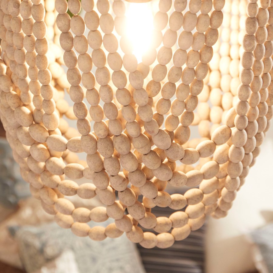 Looped wood beads pendant light - The Nifty Decor