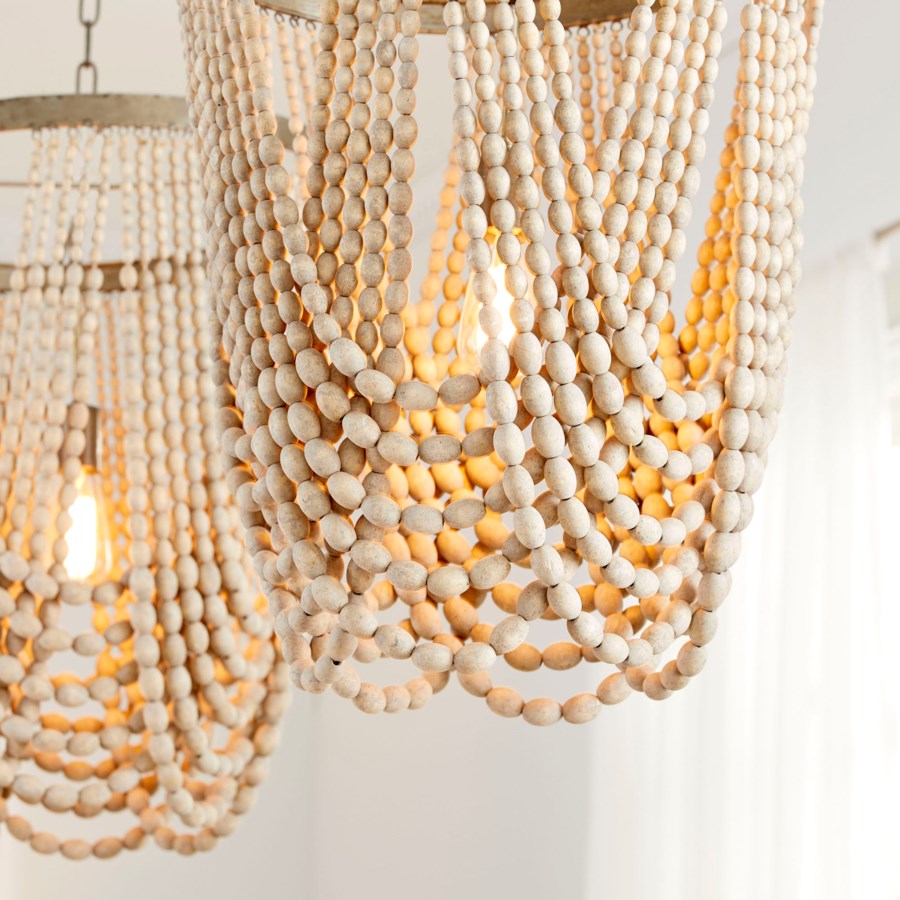 Looped wood beads pendant light - The Nifty Decor