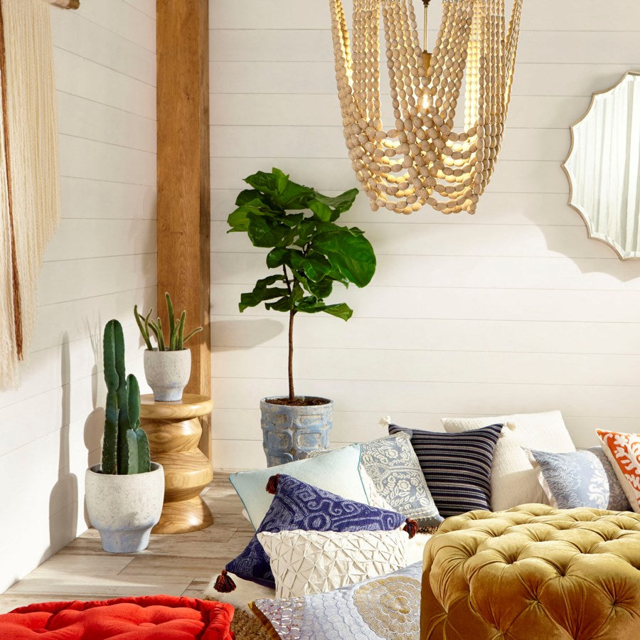 Looped wood beads pendant light - The Nifty Decor