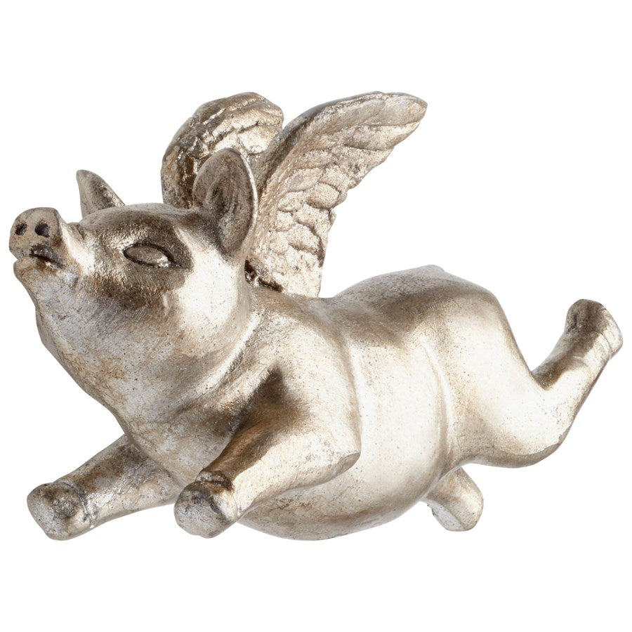 Silver leaf Pig sculpture - The Nifty Decor