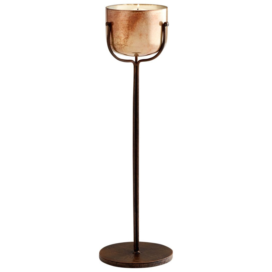 Bronze and Verdi Sand Glass Candle Holder - The Nifty Decor