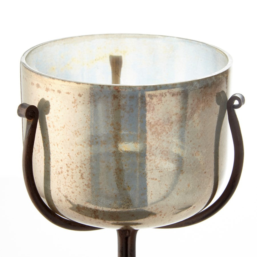 Bronze and Verdi Sand Glass Candle Holder - The Nifty Decor