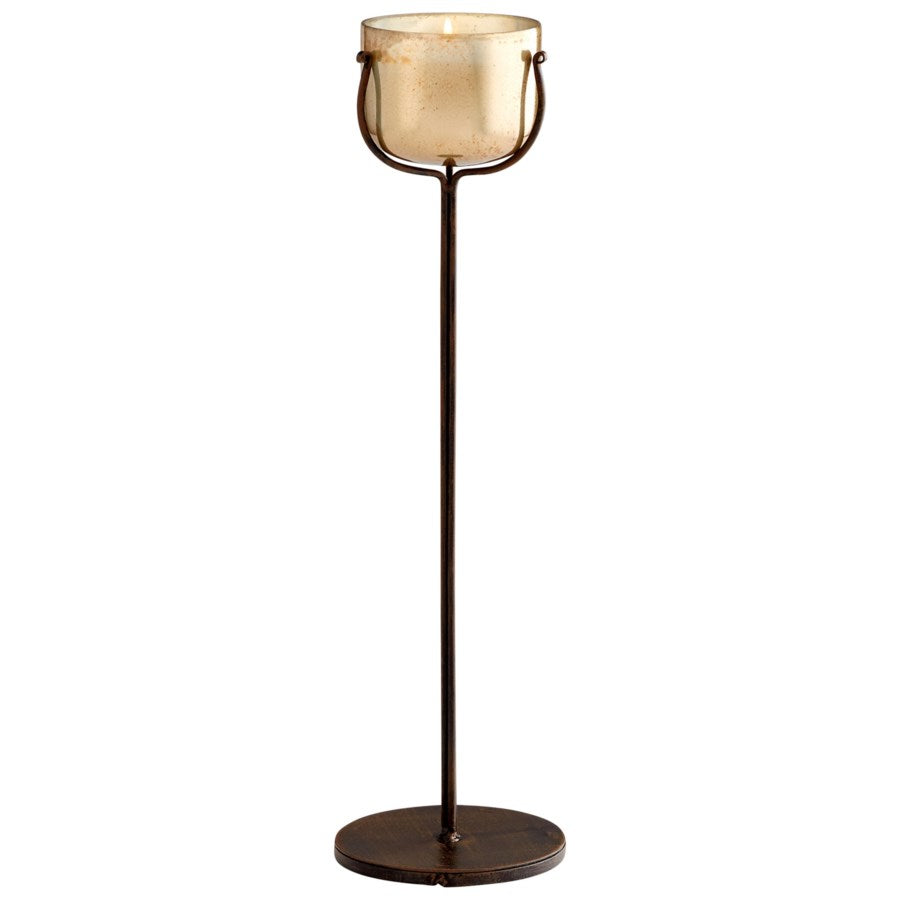 Bronze and Verdi Sand Glass Candle Holder - The Nifty Decor