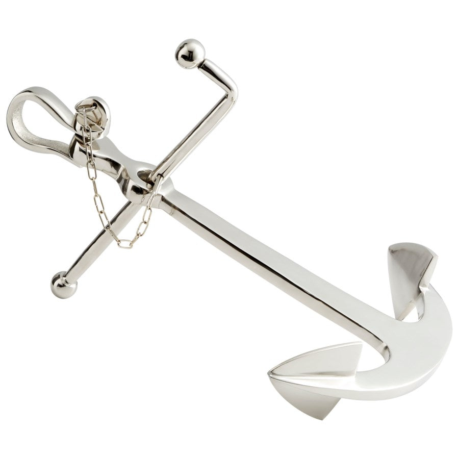 Nickel finish anchor sculpture - The Nifty Decor