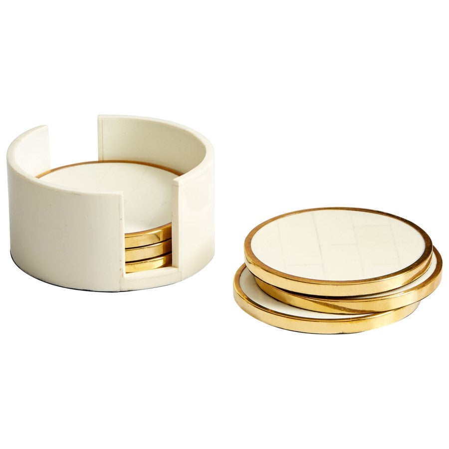 White and brass coaster set - The Nifty Decor