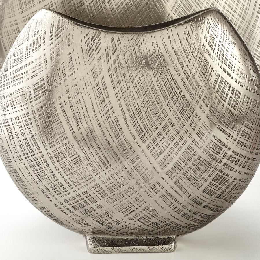 Corinne Antique Silver Finish Aluminum Vase - The Nifty Decor