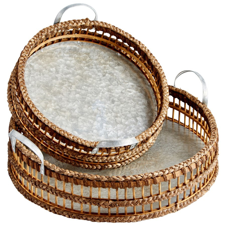Metal bamboo tray, Set of 2 - The Nifty Decor