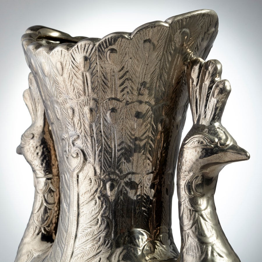 Ceramic two faced Peacock Vase - The Nifty Decor