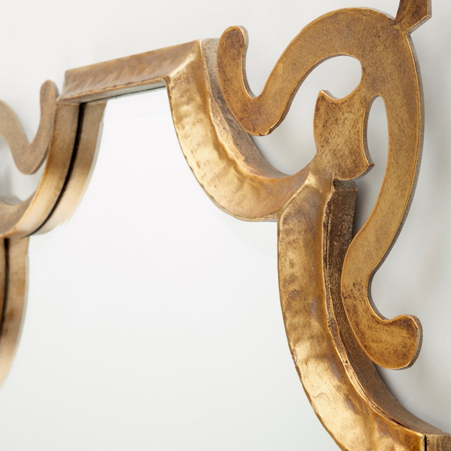 Carved corners bronze mirror - The Nifty Decor