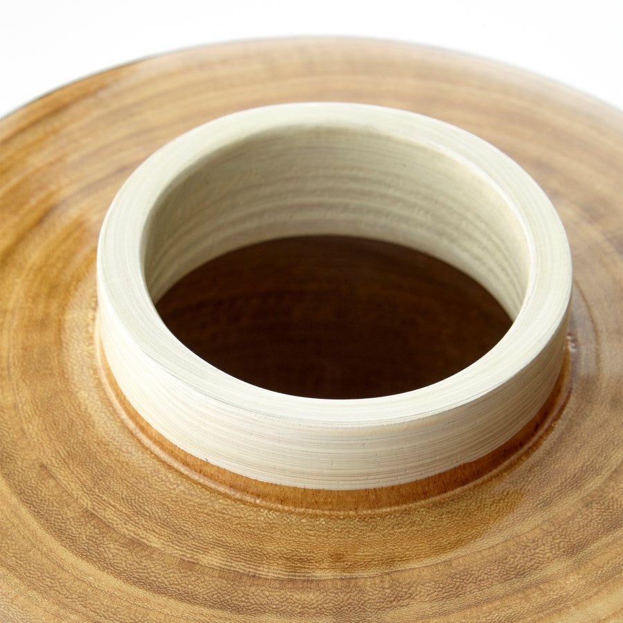 Black, White and Walnut Wood Vase - The Nifty Decor