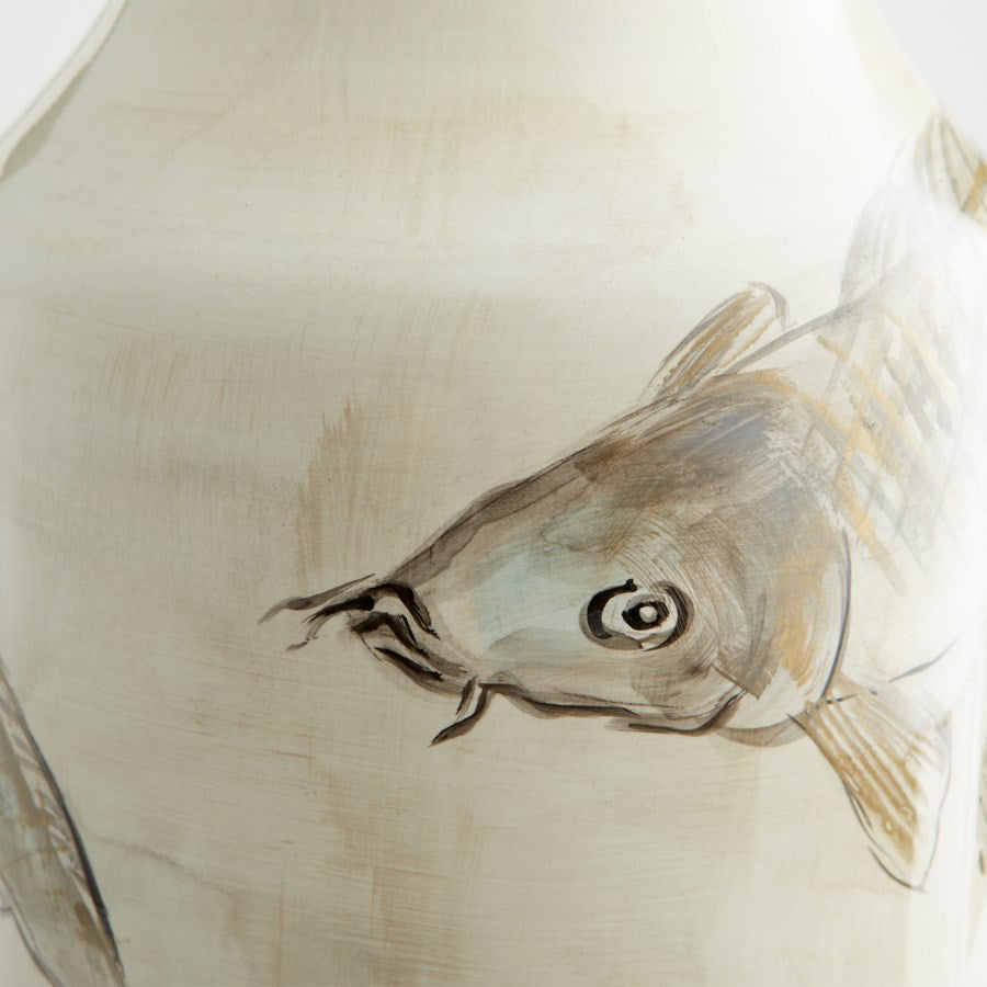 Hand Painted fish on Ceramic Vase - The Nifty Decor