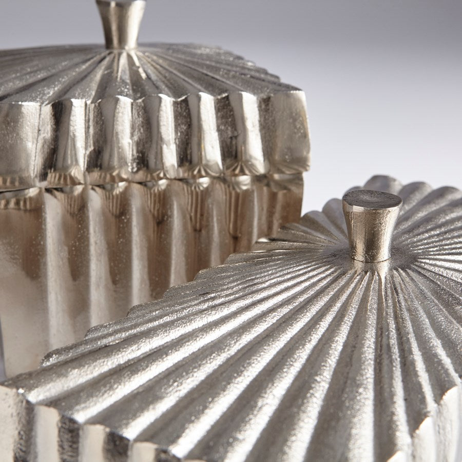Silver Finish containers in two shapes - The Nifty Decor