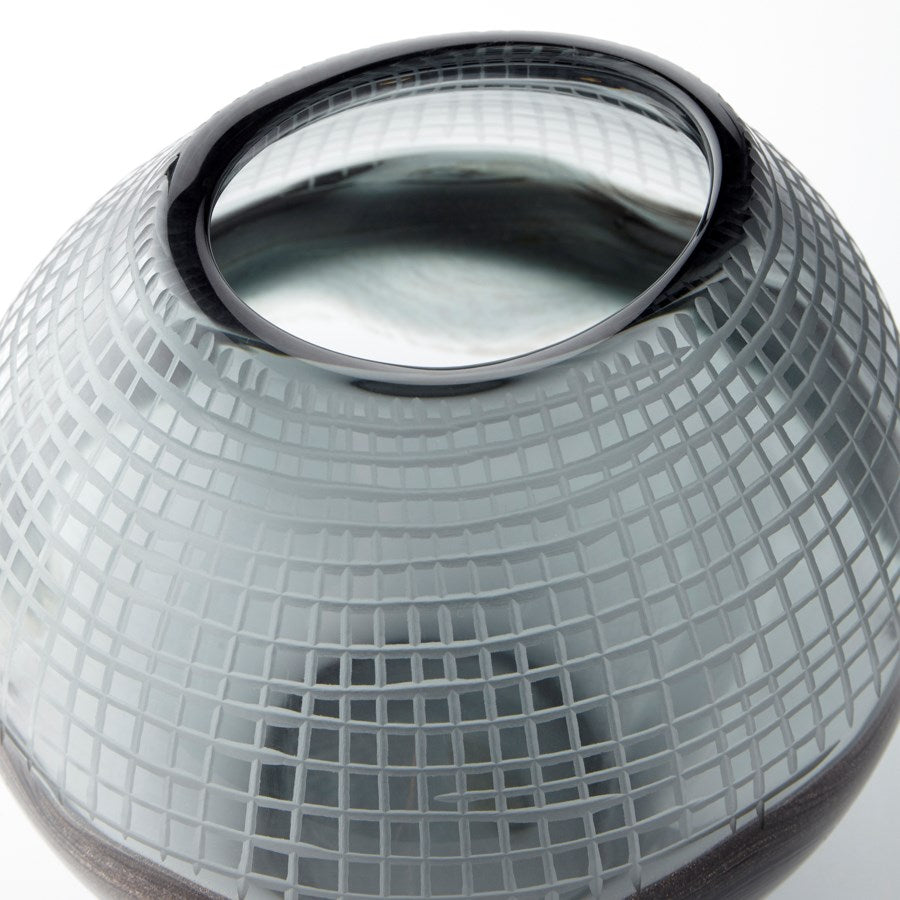 Glitter on Grey Glass Vase - The Nifty Decor