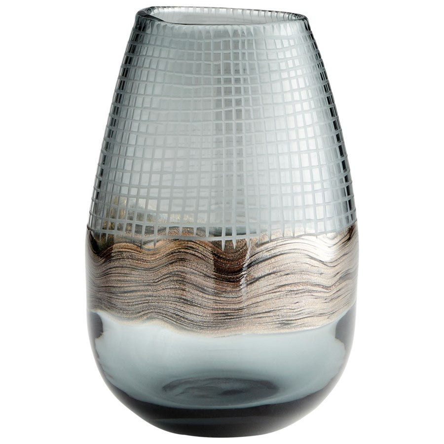 Glitter on Grey Glass Vase - The Nifty Decor