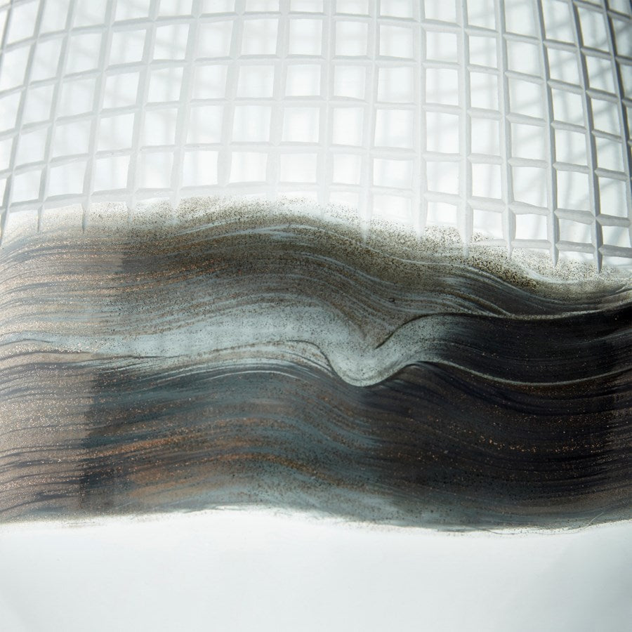 Glitter on Grey Glass Vase - The Nifty Decor