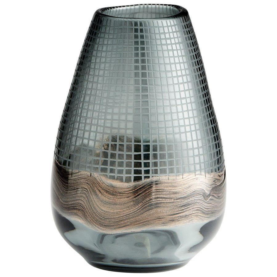 Glitter on Grey Glass Vase - The Nifty Decor