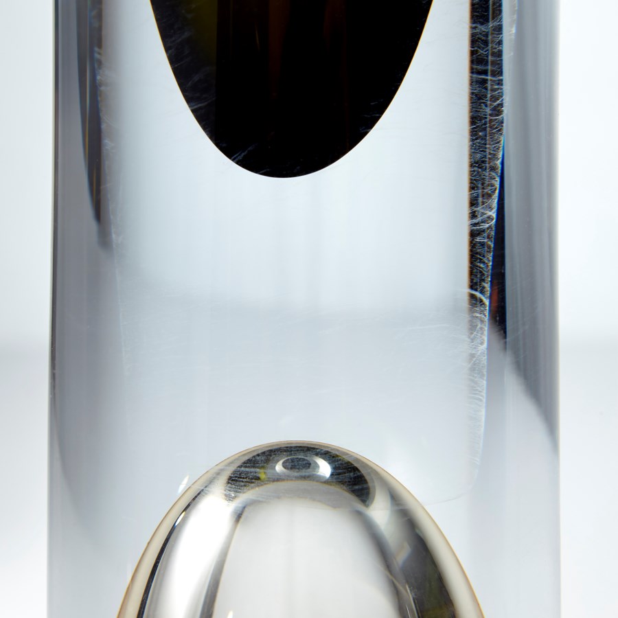 Brown and Green cylindrical Glass Vase - The Nifty Decor