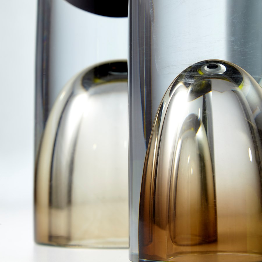 Brown and Green cylindrical Glass Vase - The Nifty Decor