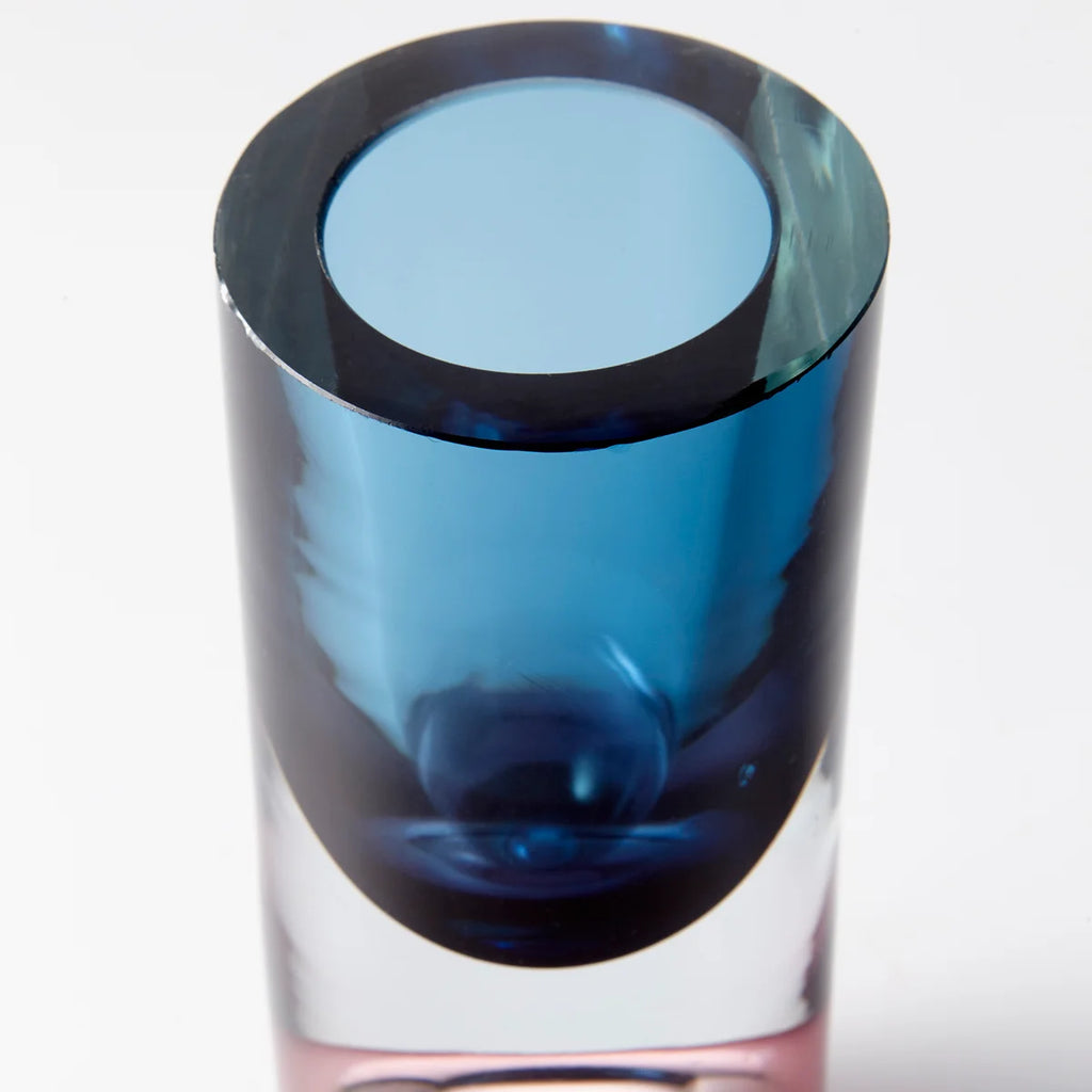 Purple and Blue Glass Vase - Bombay Mercantile