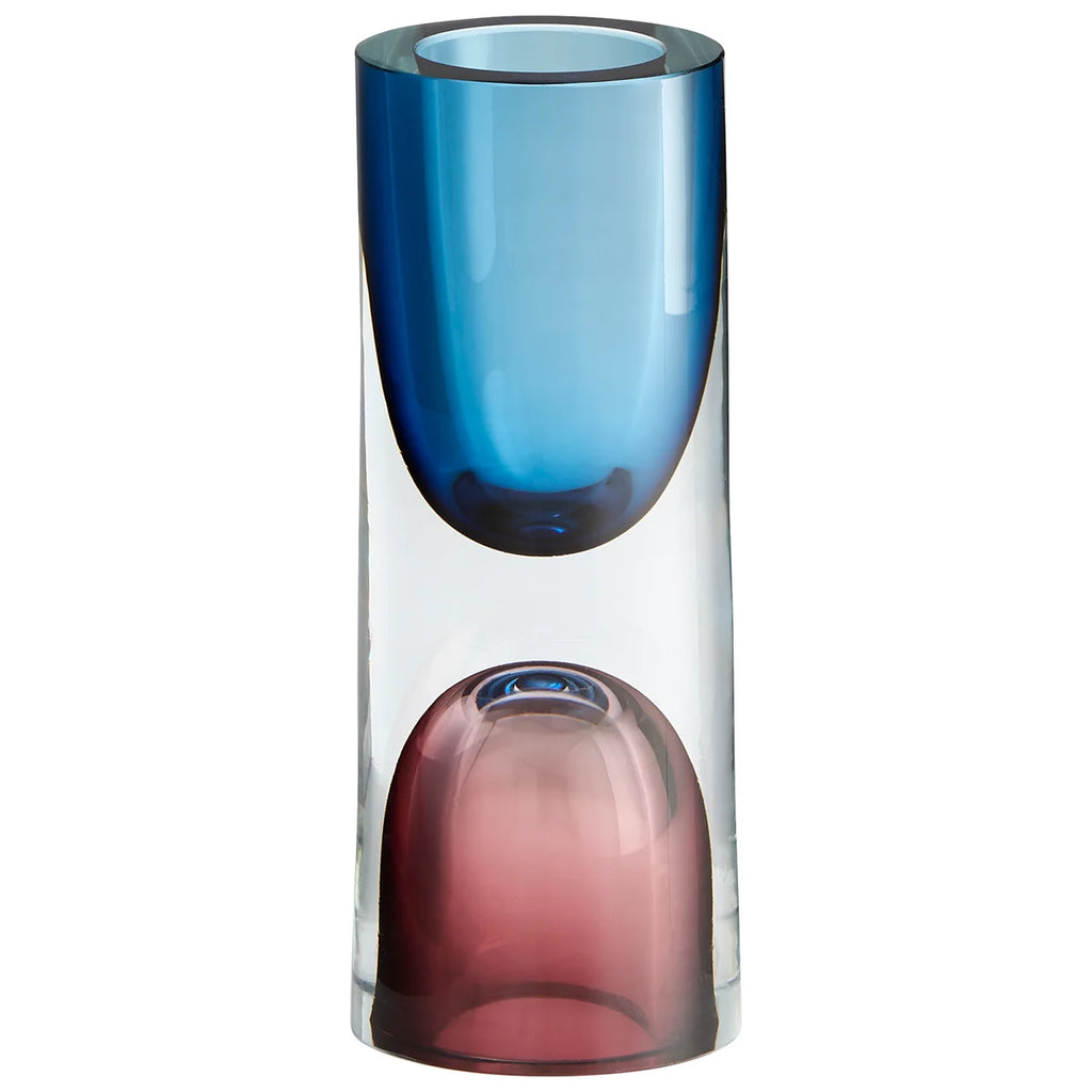 Purple and Blue Glass Vase - Bombay Mercantile
